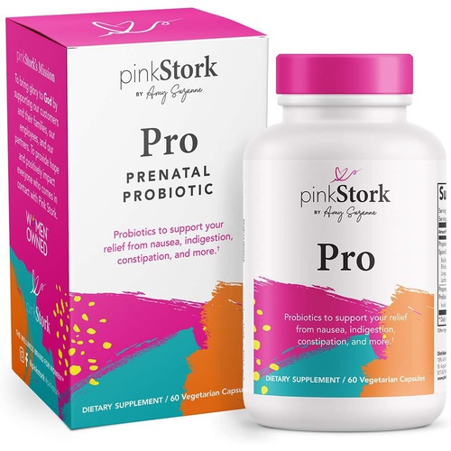  Pink Stork Prenatal Probiotic: Prenatal Vitamin Probiotics for Pregnancy, Morning Sickness & Constipation Relief, Gut Health Support, Prebiotics & Probiotics for Women, Women-Owned