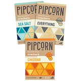 Pipcorn Heirloom Snack Crackers - Variety Pack (3 Pack of 4.25oz Boxes - Cheddar, Sea Salt, & Everything) - Non-GMO Heirloom Corn, Baked not Fried, Gluten Free, Soy Free, Egg Free