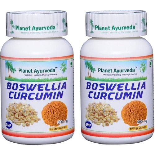  Planet Ayurveda Boswellia Curcumin - 2 Bottles (Each 60 Capsules, 500mg) in USA