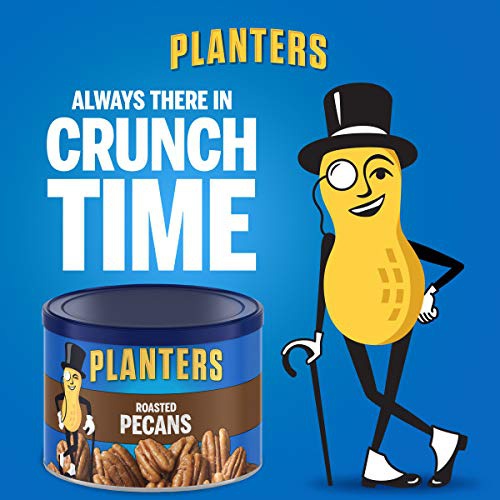  PLANTERS Roasted Pecans, 7.25 Oz. Resealable Canister - Salted Pecans - Snacks for Adults - Kids Snacks - Vegan Snacks, Kosher