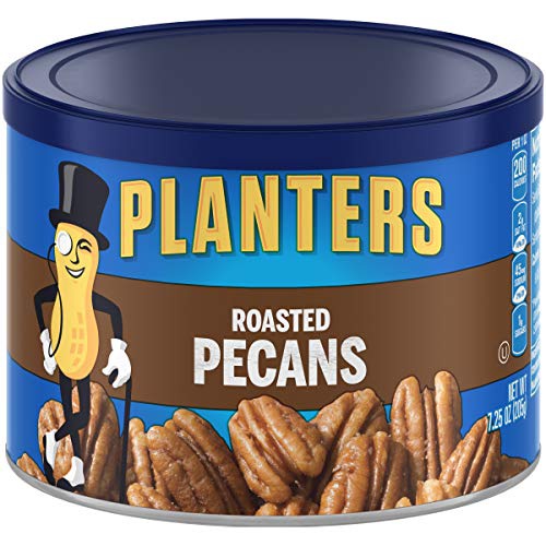  PLANTERS Roasted Pecans, 7.25 Oz. Resealable Canister - Salted Pecans - Snacks for Adults - Kids Snacks - Vegan Snacks, Kosher