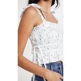 Playa Lucila Pleated Floral Top