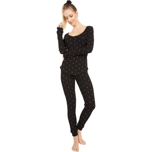  Plush Thermal Heart Pajama + Scrunchie Set