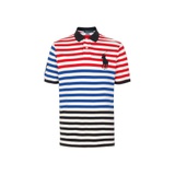 Classic Fit Striped Mesh Polo