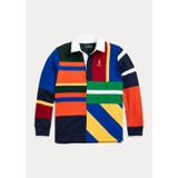 Striped Patchwork Cotton Rugby Shirt
