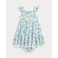 Floral Cotton Mesh Dress & Bloomer