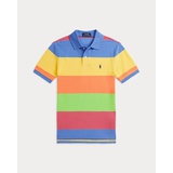 Striped Cotton Mesh Polo Shirt