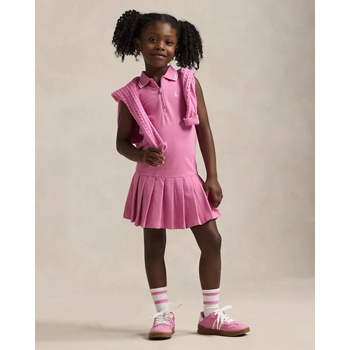 폴로 랄프로렌 Pleated Stretch Mesh Polo Dress