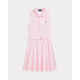 Belted Knit Oxford Polo Dress