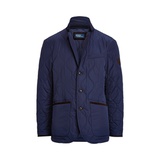 Suede-Trim Quilted Jacket