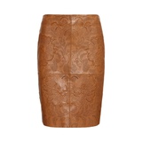 Tooled Leather Pencil Skirt