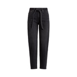 Belted High-Rise Round Tapered Jean