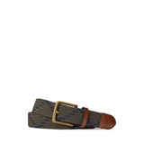 Leather-Trim Webbed Belt