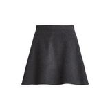 Wool-Cashmere Melton A-Line Skirt