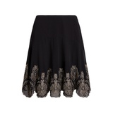 Embroidered Georgette A-line Miniskirt