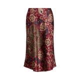 Print Satin A-Line Skirt
