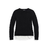 Layered Cable-Knit Sweater
