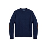 Suede-Patch Wool-Cashmere Sweater