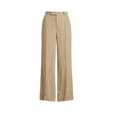 Plaid Wool-Blend Tweed Wide-Leg Pant
