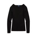 Rib-Knit Stretch-Wool Blend Sweater