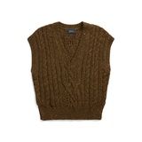 Aran-Knit V-Neck Sweater Vest