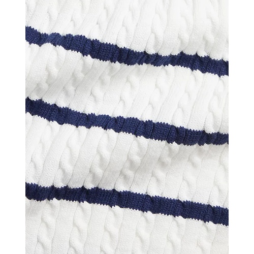 폴로 랄프로렌 Striped Cable-Knit Cotton Sweater Dress