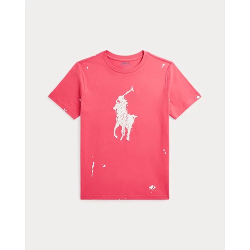 폴로 랄프로렌 Big Pony Paint-Splatter-Print Cotton Tee