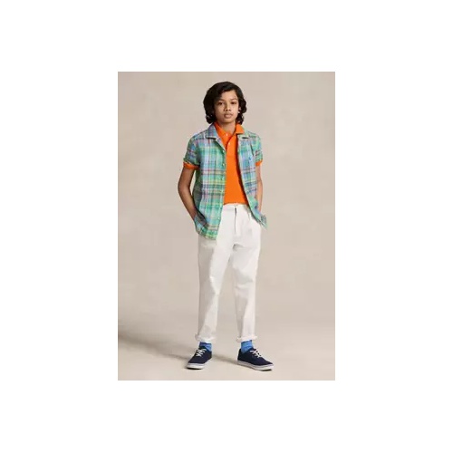폴로 랄프로렌 Ralph Lauren Childrenswear' Boys 8-20 Plaid Linen Camp Shirt