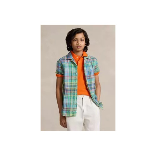 폴로 랄프로렌 Ralph Lauren Childrenswear' Boys 8-20 Plaid Linen Camp Shirt