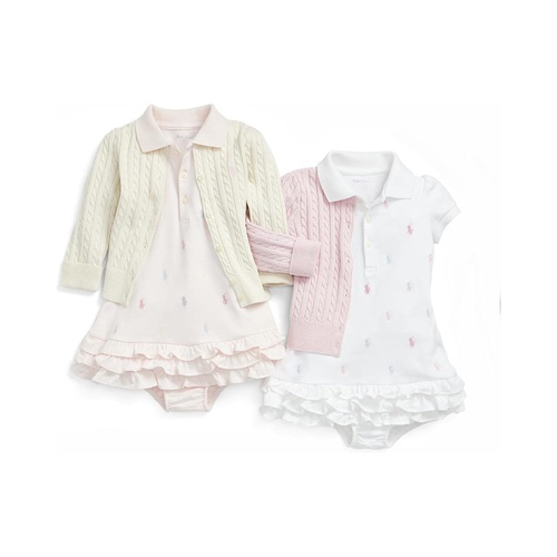 폴로 랄프로렌 Polo Ralph Lauren Kids Baby Girls Ruffled Polo Dress & Bloomers Set (Infant)