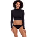 LAUREN Ralph Lauren Rib Solids Cropped Mock Neck Rashguard