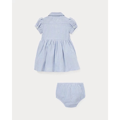 폴로 랄프로렌 Striped Knit Oxford Shirtdress & Bloomer