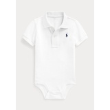 Cotton Mesh Polo Bodysuit