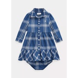 Plaid Cotton Twill Shirtdress & Bloomer