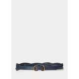 Braided-Back Calfskin Belt