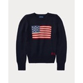 Flag Cotton Crewneck Sweater