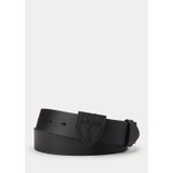 Shield-Buckle Leather Belt