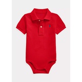 Cotton Mesh Polo Bodysuit