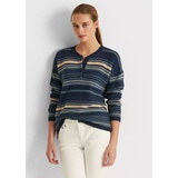 Striped Cotton Henley Pullover