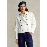 Cropped Cotton Twill Trench