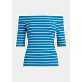 Striped Off-the-Shoulder Cotton Tee