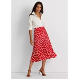 Tulip-Print Stretch Jersey Skirt