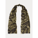 Chelsea Zebra-Print Linen-Blend Scarf