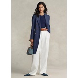 Indigo Herringbone Linen-Blend Coat