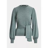 Belted Cotton-Blend Sweater