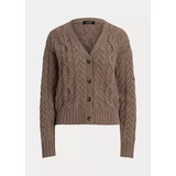 Aran-Knit Wool-Cashmere Cardigan