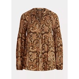 Paisley Pleated Georgette Blouse