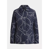 Belting-Print Quilted Jacket