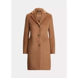 Three-Button Wool-Blend Reefer Coat