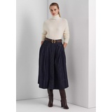 Button-Front Denim Skirt